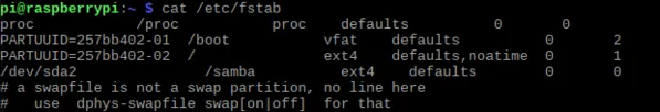 cat /etc/fstab